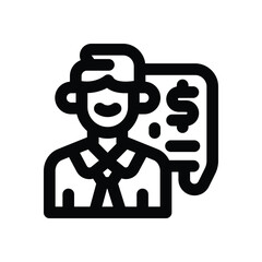 investor line icon. Clean and minimalist vector icon for websites, mobile apps, presentations, and logos. Fully scalable and customizable for any project.