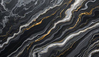 Obraz premium Abstract Marble Texture Background Featuring Swirling Patterns in Shades of Gray White and Gold for Artistic Wallpapers