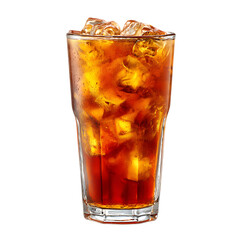 Iced Tea in Glass with Melting Ice Cubes isolated on a transparent background image