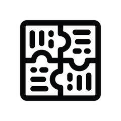 puzzle line icon. Clean and minimalist vector icon for websites, mobile apps, presentations, and logos. Fully scalable and customizable for any project.