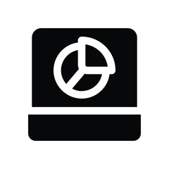 pie chart glyph icon. Strong and solid vector icon for websites, mobile interfaces, presentations, and visual branding. High quality and easy to edit.