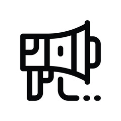 megaphone line icon. Clean and minimalist vector icon for websites, mobile apps, presentations, and logos. Fully scalable and customizable for any project.