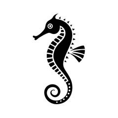 Fototapeta premium Seahorse icon for marine life and ocean creature representation