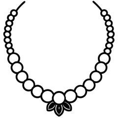 Fototapeta premium Elegant Pearl Choker Line Art