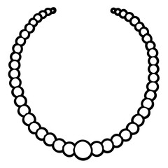 Elegant Pearl Choker Line Art