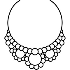 Elegant Pearl Choker Line Art