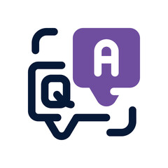 q and a duotone icon. Sleek and modern vector icon for websites, mobile apps, marketing materials, and corporate design. Fully scalable and ready to use.