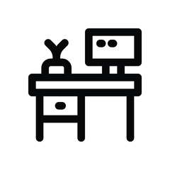 workspace line icon. Clean and minimalist vector icon for websites, mobile apps, presentations, and logos. Fully scalable and customizable for any project.