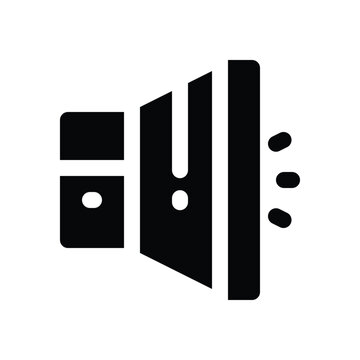 volume glyph icon. Strong and solid vector icon for websites, mobile interfaces, presentations, and visual branding. High quality and easy to edit.