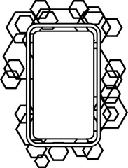 스마트폰 테크 프레임 일러스트 / Smartphone Tech Frame Illustration