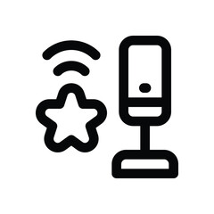 podcast rating line icon. Clean and minimalist vector icon for websites, mobile apps, presentations, and logos. Fully scalable and customizable for any project.