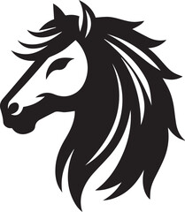 Majestic Horse Head Design, Strong and Graceful Equestrian Illustration
