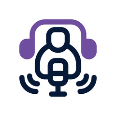 podcast duotone icon. Sleek and modern vector icon for websites, mobile apps, marketing materials, and corporate design. Fully scalable and ready to use.