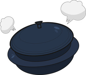 뚝배기 냄비 요리 벡터 일러스트