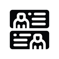 profile glyph icon. Strong and solid vector icon for websites, mobile interfaces, presentations, and visual branding. High quality and easy to edit.