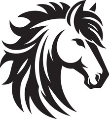 Naklejka premium Majestic Horse Head Design, Strong and Graceful Equestrian Illustration