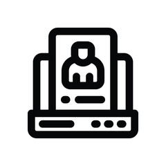 laptop line icon. Clean and minimalist vector icon for websites, mobile apps, presentations, and logos. Fully scalable and customizable for any project.