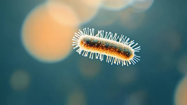 Microscopic exploration of vibrant bacterium in gentle motion through soft focused light