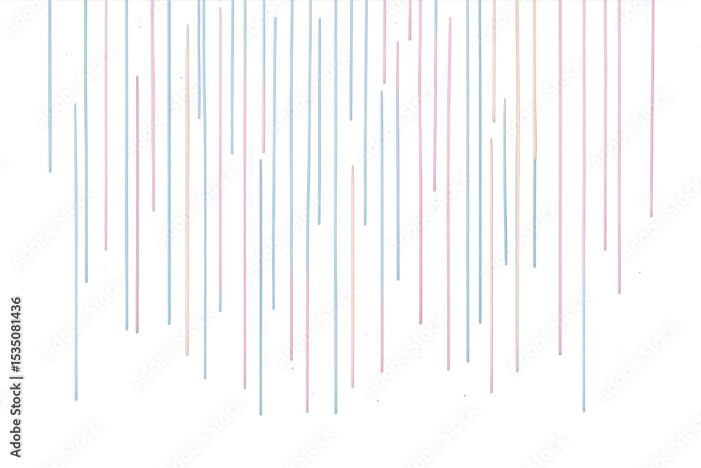 Poster colorful vertical stripes hanging on a transparent background, creating a simple yet stylish visual
