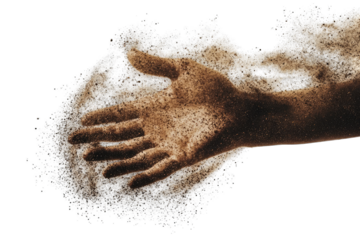 Hand covered in soapy, dirty foam