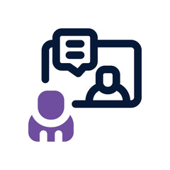 video conference duotone icon. Sleek and modern vector icon for websites, mobile apps, marketing materials, and corporate design. Fully scalable and ready to use.
