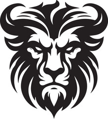 Majestic Lion Head Tribal Design Vector Illustration of a Powerful King