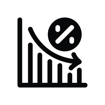 decrease glyph icon. Strong and solid vector icon for websites, mobile interfaces, presentations, and visual branding. High quality and easy to edit.