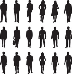 Standing Figure Silhouettes – Clean & Modern Vector Art. 