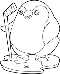Penguin Ice hockey Ice hockey stick Animal Vector Graphic Art Illustration
