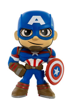 Dortmund - Deutschland 14. Juni 2025 Funko Pop Figur Captain America mit Schild - Studio Aufnahme