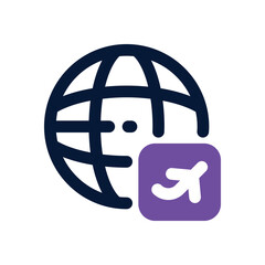 tour world duotone icon. Sleek and modern vector icon for websites, mobile apps, marketing materials, and corporate design. Fully scalable and ready to use.