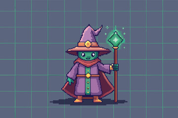 Wizard Pixel Character Art