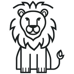 Obraz premium lion, animal, vector, transparent background, creature, panthera leo, mammal, wildlife, feline, predator, icon, beast, symbol, king, isolated, carnivore, wild, big, nature, safari, zoo