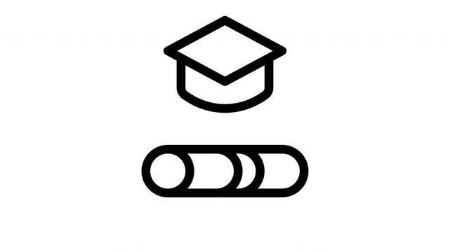 mortarboard minimalist stroke animation