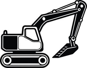 excavator on white background