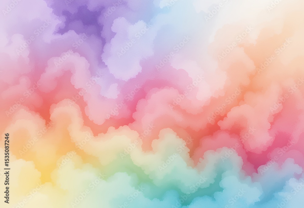 Poster soft pastel-colored cloud-like abstract texture with smooth gradients blending seamlessly in a dream