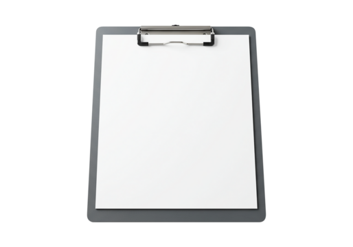 Gray Clipboard with Blank Paper  Perfect for Notes, Drawings, and Organization