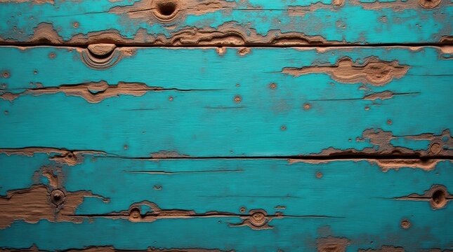 Rustic weathered teal wooden planks background texture