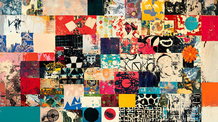 Vibrant Collage of Diverse Patterns and Colors