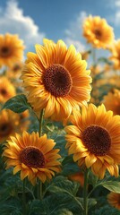 Obraz premium Sunny Sunflower Field.