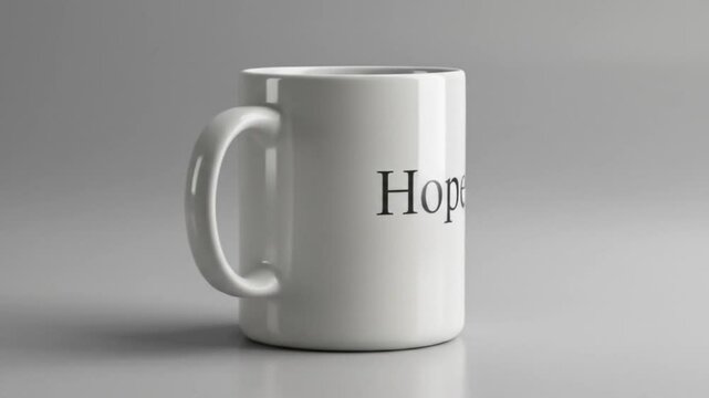 White mug with a handle