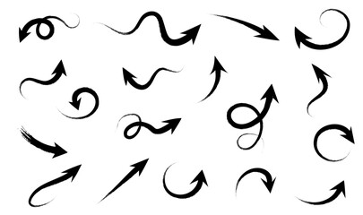 A collection design of hand drawn graffiti creative arrows