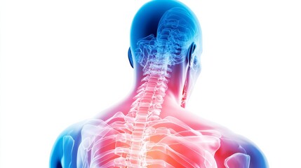 Cervical spine neck joint pain Anatomy For Medical Concept 3D