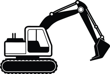 excavator on a white