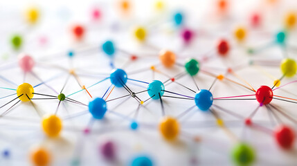 Colorful Network of Interconnected Nodes