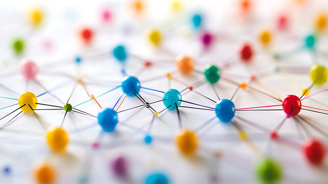 Colorful Network of Interconnected Nodes