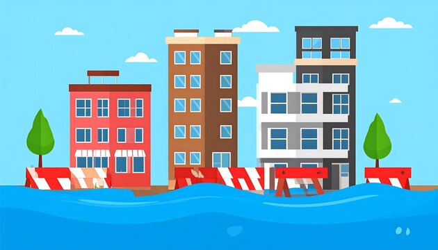 Protective Barriers, Flat Vector Design