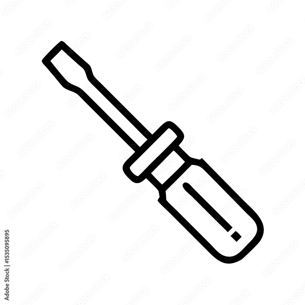 Poster simple representation of a hand tool with a handle and a flat head for screwing and unscrewing bolts