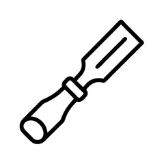 Depiction of a woodworking hand tool with a handle and a blade for shaping wood materials shown here