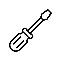 Isolated graphic representation showcasing a hand tool used for tightening or loosening screws, a screwdriver